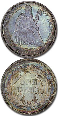 Coins of Controversy - The Seated Liberty Dime 1873-1874 (with arrows)